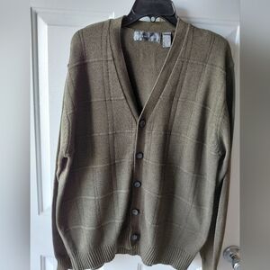 Oscar de la Renta Khaki Cardigan Sweater